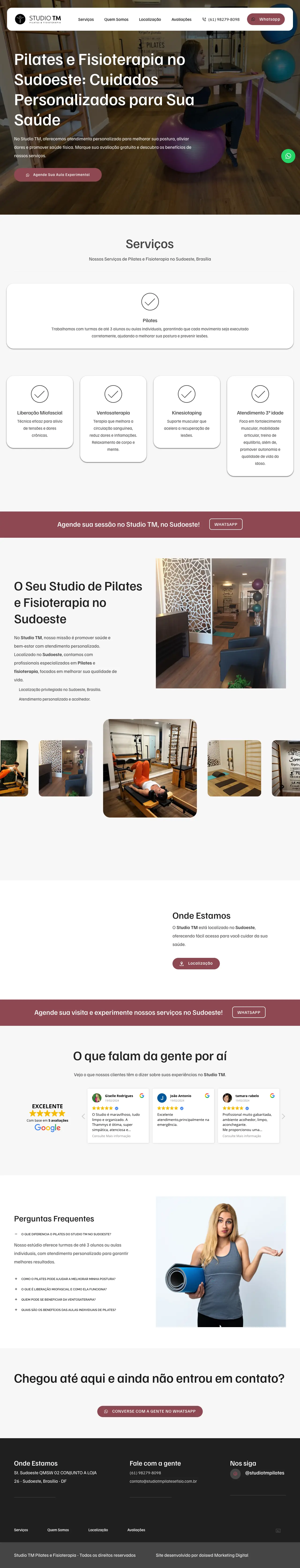 Captura completa do site Studio TM